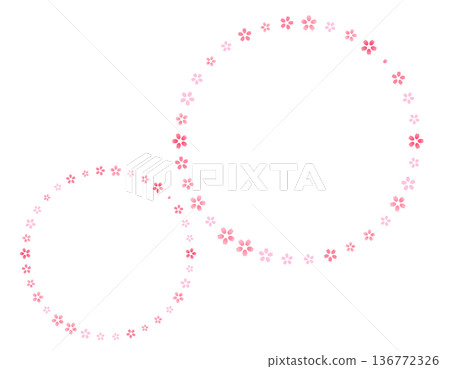 春季材質：櫻花圓形相框 1 136772326