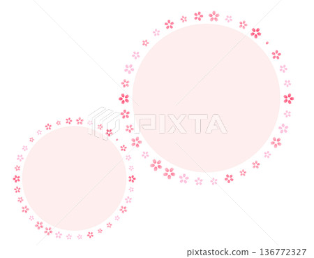 Spring material: round cherry blossom frame 2 Spring material: round cherry blossom frame 2 136772327