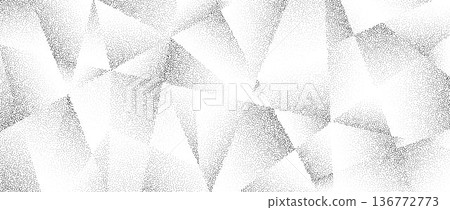 Grainy polygon pattern texture. Rough noise gradient triangles background. Abstract geometric polygonal wallpaper overlay. Grunge dotted polygon surface overlay. Vector mosaic cubism style cover 136772773