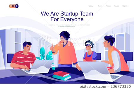 Startup team concept isometric landing page. People working and developing new project together, businesspeople collaboration, 3d web banner. Vector illustration in flat design for website template Startup team concept isometric landing page. People working and developing new project together, businesspeople collaboration, 3d web banner. Vector illustration in flat design for website template 136773350
