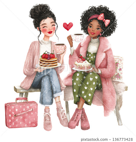 collage with cake and sweets 136773428