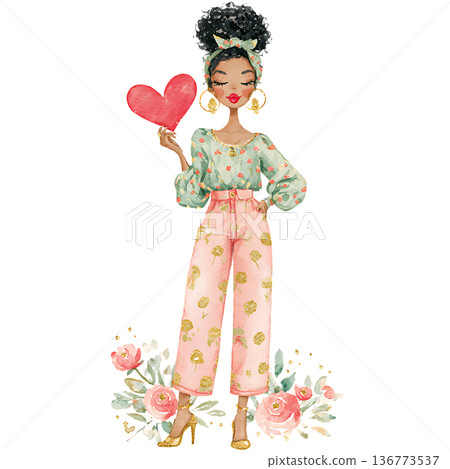 beautiful young woman in traditional dress 136773537