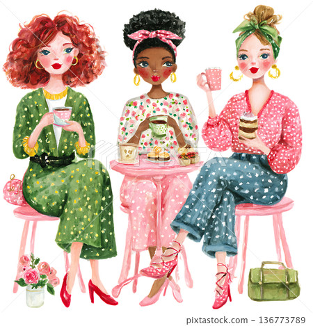 girls in a national costumes 136773789