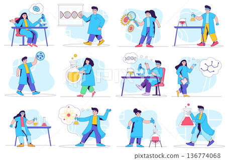 Laboratory concept isolated person situations. Laboratory concept isolated person situations. 136774068