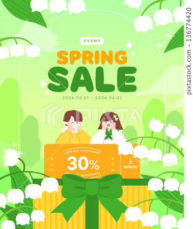 Spring Emotion Shopping Illustration Template Spring Emotion Shopping Illustration Template 136774420