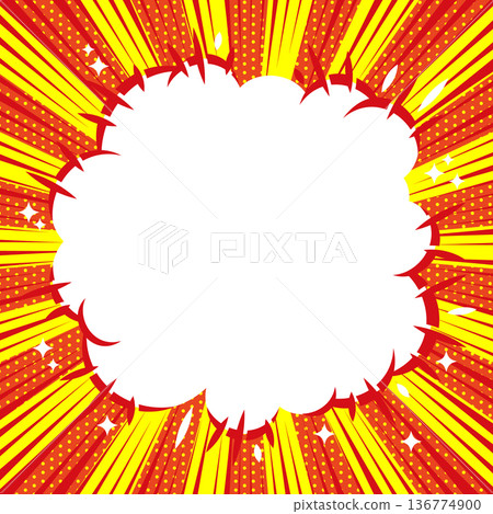 Great impact! Explosion and emphasis speech bubble illustration material 136774900