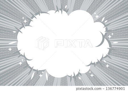 Comic book style explosion, emphasis expression, speech bubble illustration background 136774901