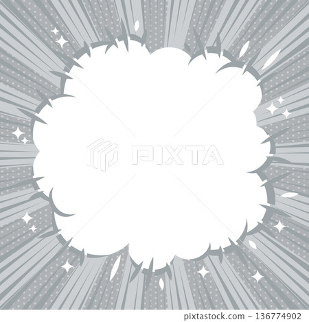 Comic book style explosion, emphasis expression, speech bubble illustration background 136774902