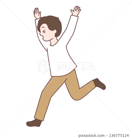 Young man running away Young man running away 136775124