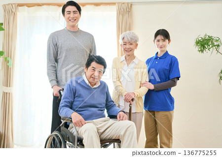 Image of home care with family and caregivers 136775255