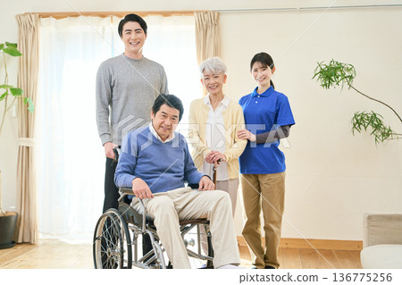 Image of home care with family and caregivers 136775256