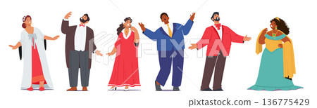 Opera Artists Characters Captivate With Powerful Vocals And Dramatic Performances. Their Emotive Expressions 136775429