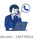 Male employee at the support center 136776024