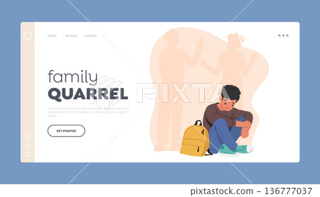 Family Quarrel Landing Page Template. Parents Disagreement Leaves Child Feeling Distraught. Marital Strife Family Quarrel Landing Page Template. Parents Disagreement Leaves Child Feeling Distraught. Marital Strife 136777037