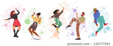 Characters Intriguingly Contorted, People Strike An Unusual Poses, Defying The Norms Of Physicality, Capturing Attention 136777065