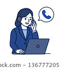 Female employees at the call center 136777205