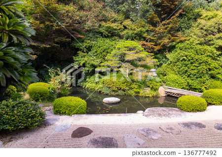 The garden seen from the Shoin at Gessho-ji Temple, the family temple of the Matsue feudal lord The garden seen from the Shoin at Gessho-ji Temple, the family temple of the Matsue feudal lord 136777492