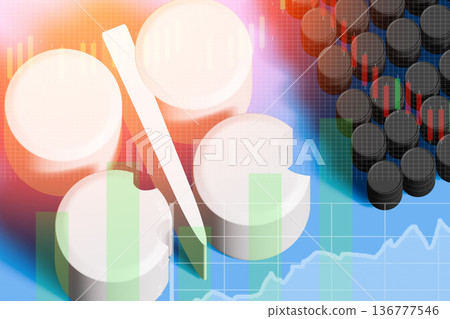 OPEC, Concept 3D opec logo impoverishment of oil-producing countries 136777546