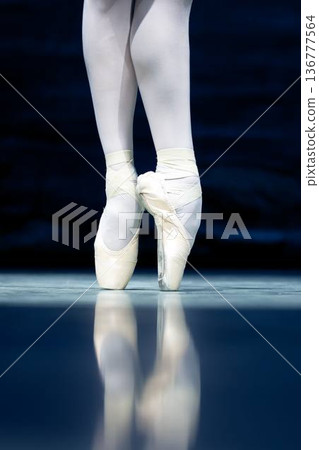 Graceful ballet dancers legs in pointe shoes Graceful ballet dancers legs in pointe shoes 136777564