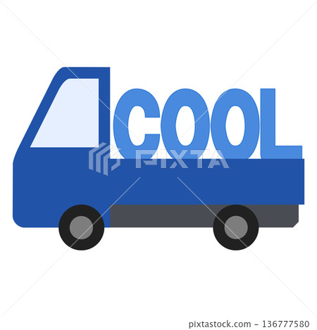 Illustration of a refrigerated delivery truck Illustration of a refrigerated delivery truck 136777580