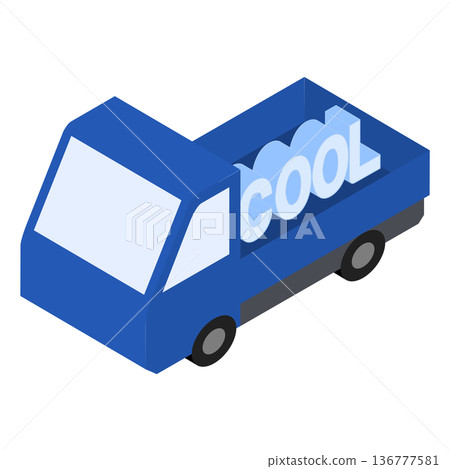 Illustration of a refrigerated delivery truck 136777581