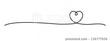 可用於裝飾的心形線條插畫素材 136777656