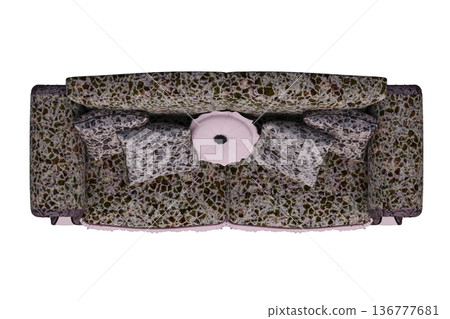 sofa isolate on a transparent background, interior furniture, 3D illustration, cg render 136777681