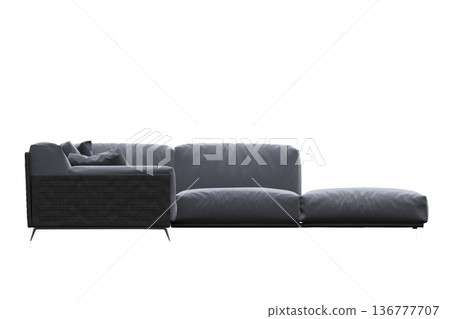 sofa isolate on a transparent background, interior furniture, 3D illustration, cg render 136777707