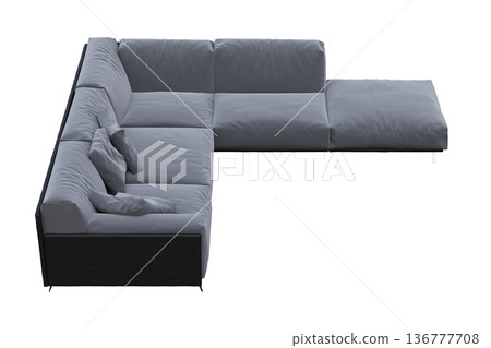 sofa isolate on a transparent background, interior furniture, 3D illustration, cg render 136777708