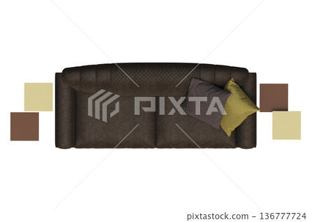 sofa isolate on a transparent background, interior furniture, 3D illustration, cg render sofa isolate on a transparent background, interior furniture, 3D illustration, cg render 136777724