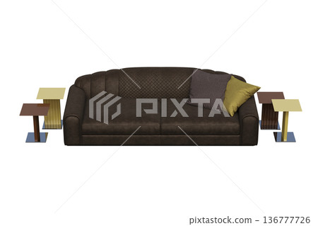 sofa isolate on a transparent background, interior furniture, 3D illustration, cg render sofa isolate on a transparent background, interior furniture, 3D illustration, cg render 136777726