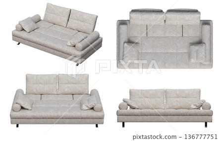sofa isolate on a transparent background, interior furniture, 3D illustration, cg render sofa isolate on a transparent background, interior furniture, 3D illustration, cg render 136777751