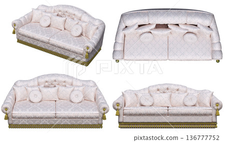 sofa isolate on a transparent background, interior furniture, 3D illustration, cg render sofa isolate on a transparent background, interior furniture, 3D illustration, cg render 136777752