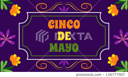 Cinco de Mayo holiday Festive Fiesta Parade. For ads web design marketing visuals. Vector illustration. 136777907