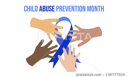 Child Abuse Prevention Month April Awareness Safe. For campaigns, posters, social media, and educational websites. Vector illustration. 136777910