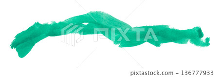 green brush isolated on transparent background green watercolor 136777933
