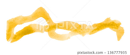 yellow brush isolated on transparent background yellow watercolor 136777935