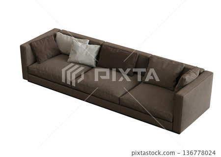 sofa isolate on a transparent background, interior furniture, 3D illustration, cg render sofa isolate on a transparent background, interior furniture, 3D illustration, cg render 136778024
