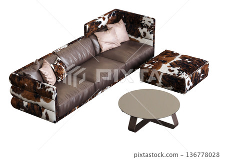 sofa isolate on a transparent background, interior furniture, 3D illustration, cg render sofa isolate on a transparent background, interior furniture, 3D illustration, cg render 136778028
