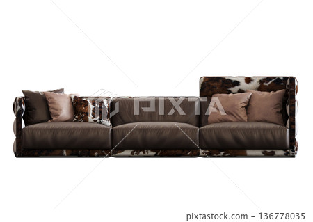 sofa isolate on a transparent background, interior furniture, 3D illustration, cg render sofa isolate on a transparent background, interior furniture, 3D illustration, cg render 136778035