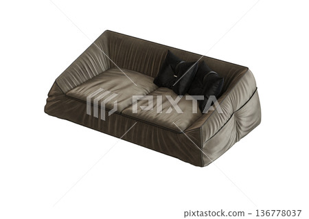 sofa isolate on a transparent background, interior furniture, 3D illustration, cg render sofa isolate on a transparent background, interior furniture, 3D illustration, cg render 136778037