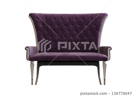 sofa isolate on a transparent background, interior furniture, 3D illustration, cg render 136778047