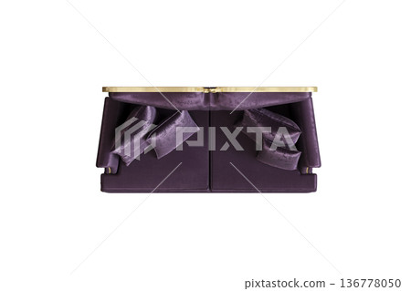sofa isolate on a transparent background, interior furniture, 3D illustration, cg render 136778050