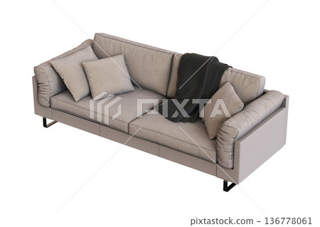 sofa isolate on a transparent background, interior furniture, 3D illustration, cg render sofa isolate on a transparent background, interior furniture, 3D illustration, cg render 136778061