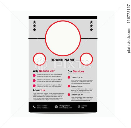 Modern business template with grey and black background and red accents for company branding and marketing materials design Modern business template with grey and black background and red accents for company branding and marketing materials design 136778167