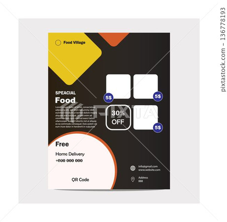 Food village special offer advertisement template with discount and home delivery information Food village special offer advertisement template with discount and home delivery information 136778193