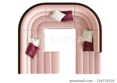 comfortable soft sofa isolated on transparent background, interior furniture, 3D illustration, cg render 136778528
