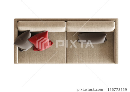 comfortable soft sofa isolated on transparent background, interior furniture, 3D illustration, cg render comfortable soft sofa isolated on transparent background, interior furniture, 3D illustration, cg render 136778539