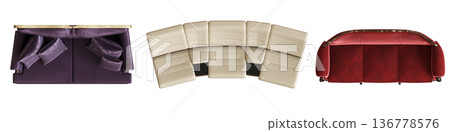 comfortable soft sofa isolated on transparent background, interior furniture, 3D illustration, cg render comfortable soft sofa isolated on transparent background, interior furniture, 3D illustration, cg render 136778576