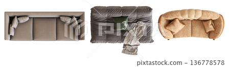 comfortable soft sofa isolated on transparent background, interior furniture, 3D illustration, cg render comfortable soft sofa isolated on transparent background, interior furniture, 3D illustration, cg render 136778578
